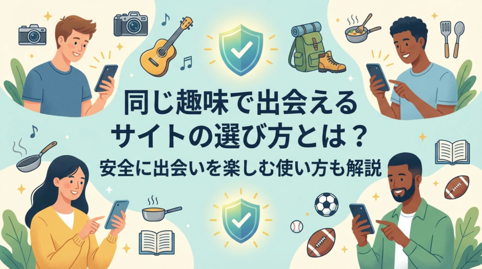 同じ趣味で出会えるサイトの選び方とは？安全に出会いを楽しむ使い方も解説