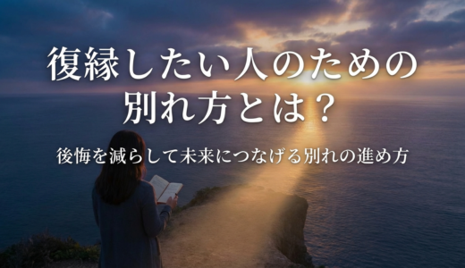 復縁したい人のための別れ方とは？後悔を減らして未来につなげる別れの進め方