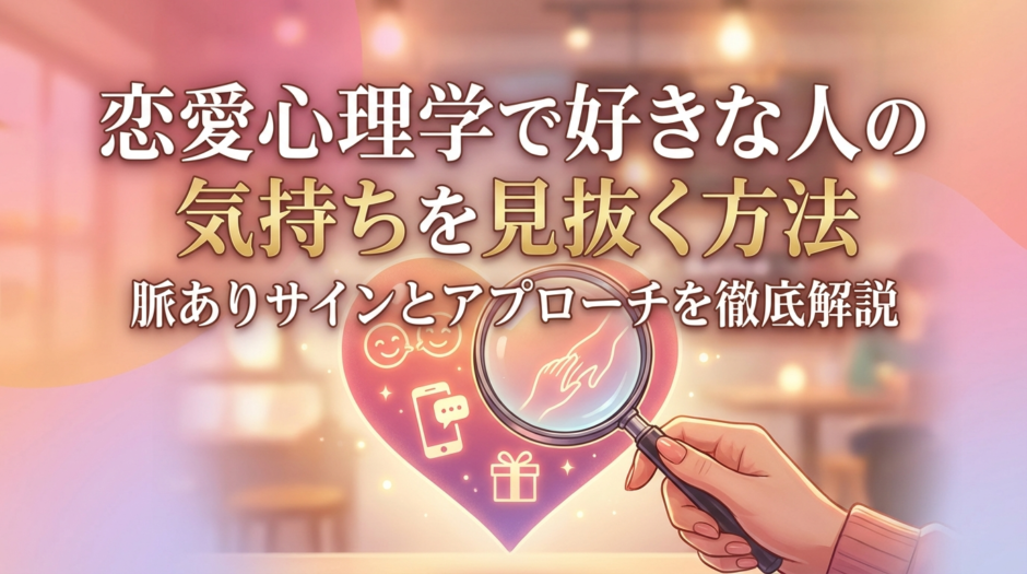 恋愛心理学で好きな人の気持ちを見抜く方法｜脈ありサインとアプローチを徹底解説