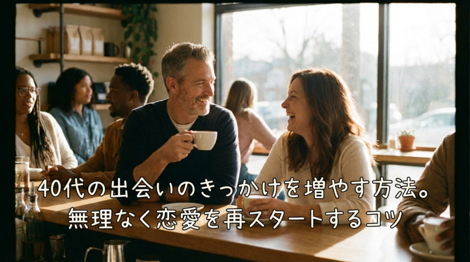 40代の出会いのきっかけを増やす方法。無理なく恋愛を再スタートするコツ