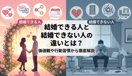 結婚できる人と結婚できない人の違いとは？価値観や行動習慣から徹底解説