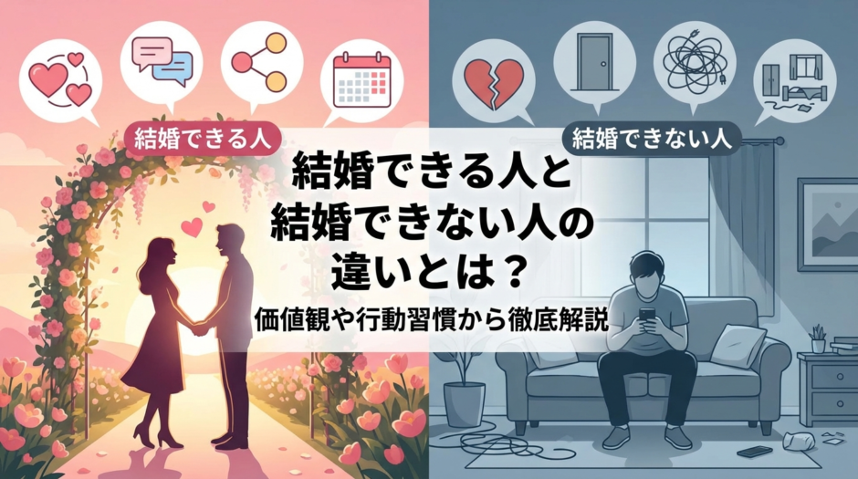 結婚できる人と結婚できない人の違いとは？価値観や行動習慣から徹底解説