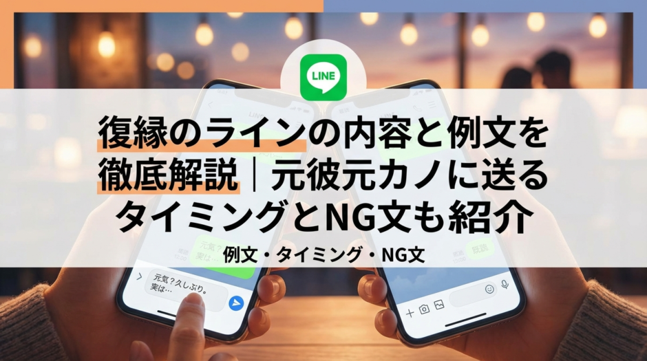 復縁のラインの内容と例文を徹底解説｜元彼元カノに送るタイミングとNG文も紹介