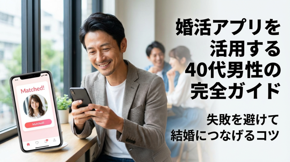 婚活アプリを活用する40代男性の完全ガイド｜失敗を避けて結婚につなげるコツ