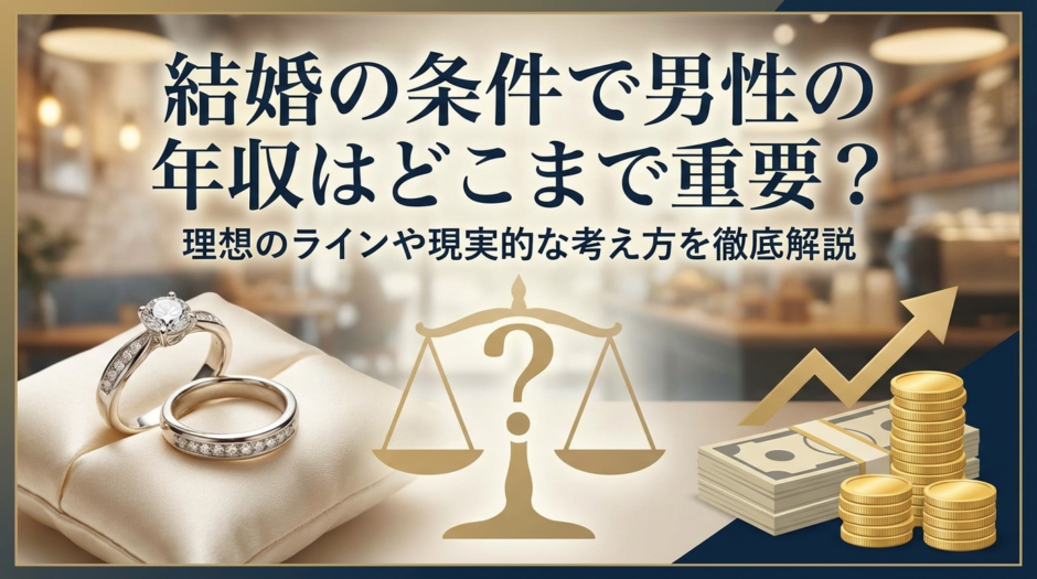 結婚の条件で男性の年収はどこまで重要？理想のラインや現実的な考え方を徹底解説