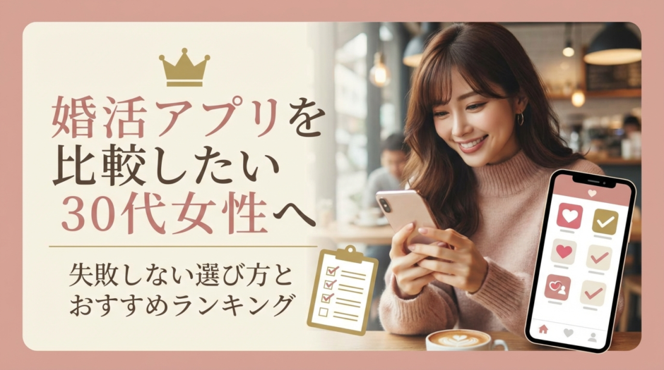 婚活アプリを比較したい30代女性へ｜失敗しない選び方とおすすめランキング