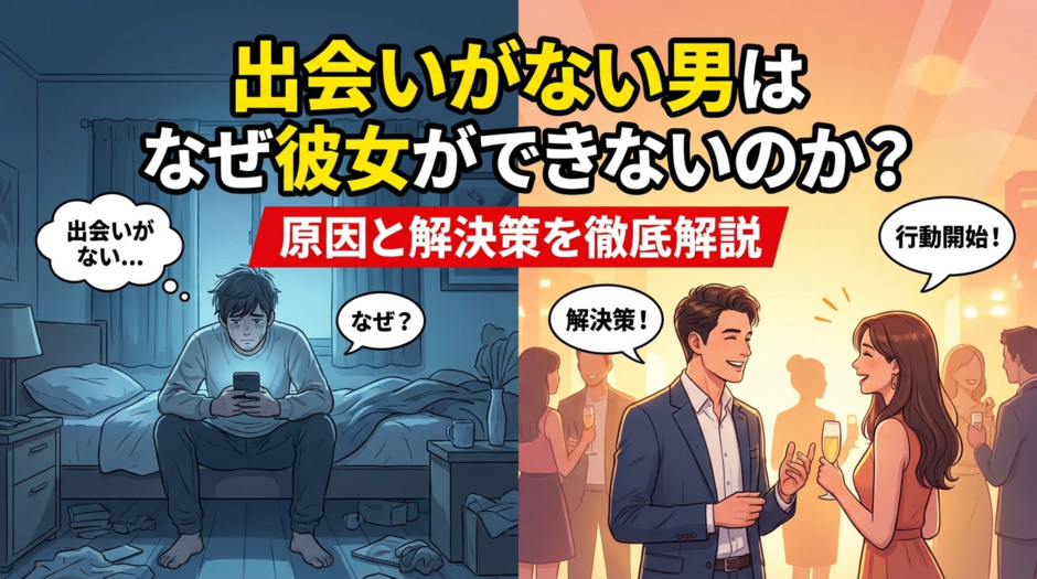 出会いがない男はなぜ彼女ができないのか？出会いがない男の原因と解決策を徹底解説