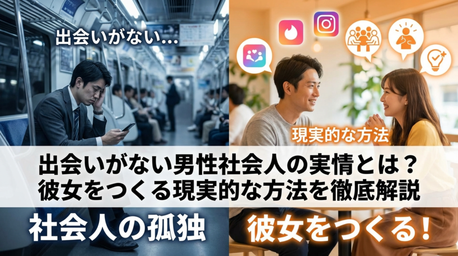 出会いがない男性社会人の実情とは？彼女をつくる現実的な方法を徹底解説