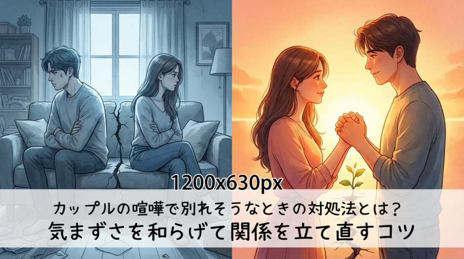 カップルの喧嘩で別れそうなときの対処法とは？気まずさを和らげて関係を立て直すコツ