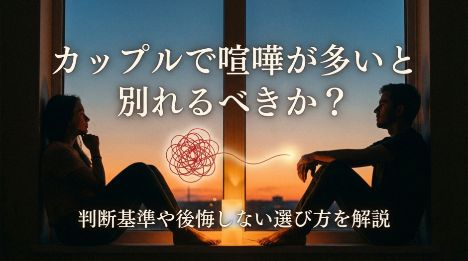 カップルで喧嘩が多いと別れるべきか？判断基準や後悔しない選び方を解説