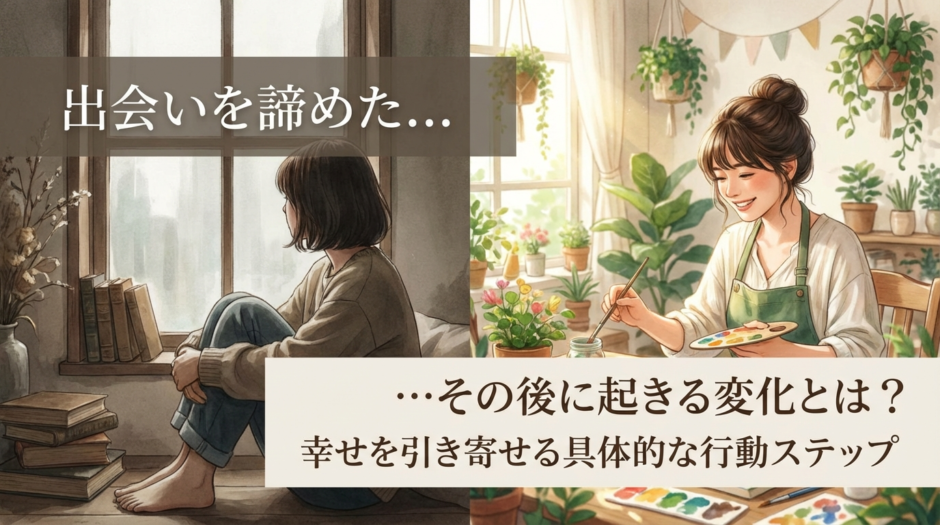 出会いを諦めたその後に起きる変化とは？幸せを引き寄せる具体的な行動ステップ