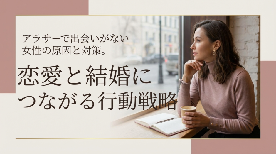 アラサーで出会いがない女性の原因と対策。恋愛と結婚につながる行動戦略