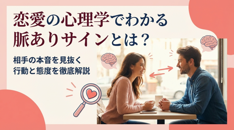 恋愛の心理学でわかる脈ありサインとは？相手の本音を見抜く行動と態度を徹底解説