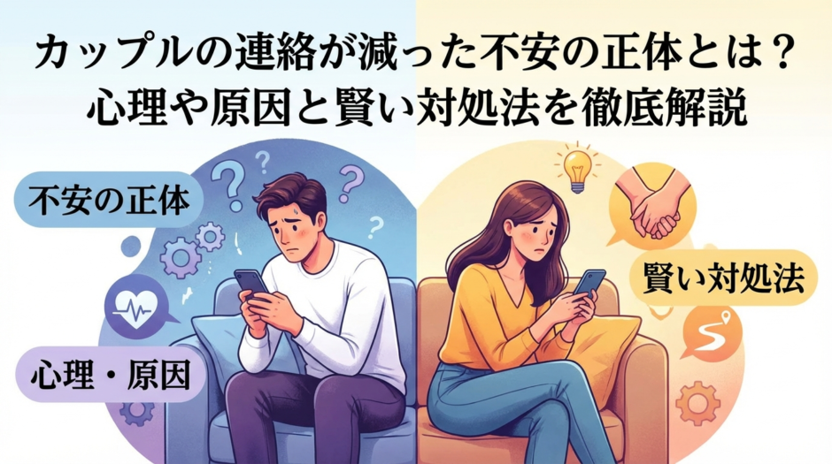 カップルの連絡が減った不安の正体とは？心理や原因と賢い対処法を徹底解説