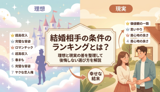 結婚相手の条件のランキングとは？理想と現実の差を整理して後悔しない選び方を解説