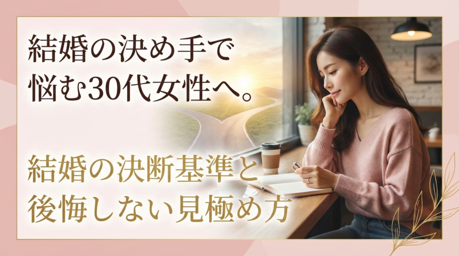 結婚の決め手で悩む30代女性へ。結婚の決断基準と後悔しない見極め方