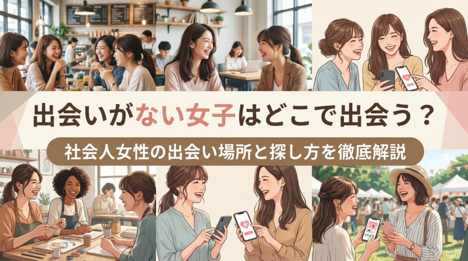 出会いがない女子はどこで出会う？社会人女性の出会い場所と探し方を徹底解説