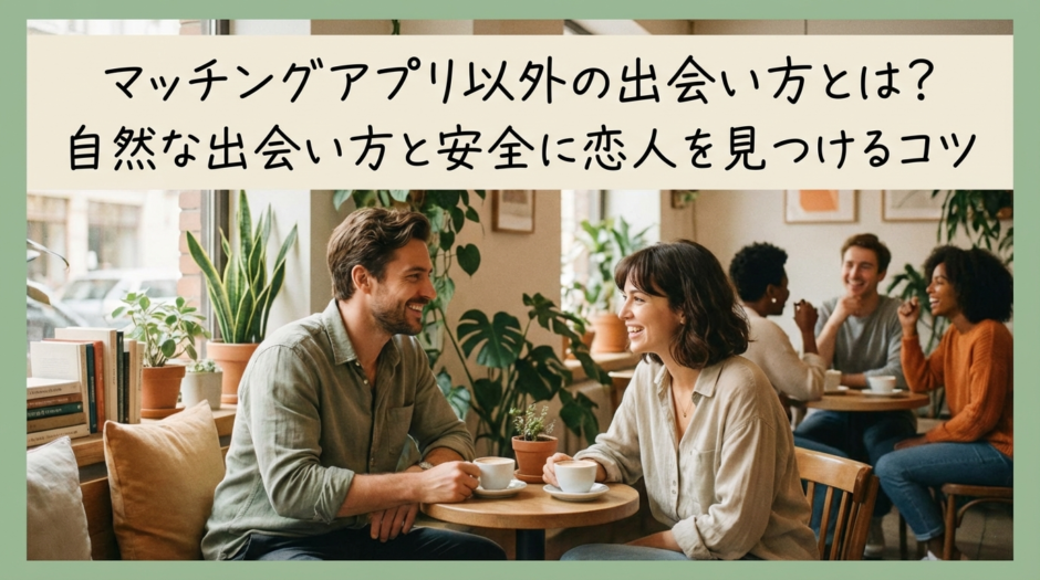 マッチングアプリ以外の出会い方とは？自然な出会い方と安全に恋人を見つけるコツ