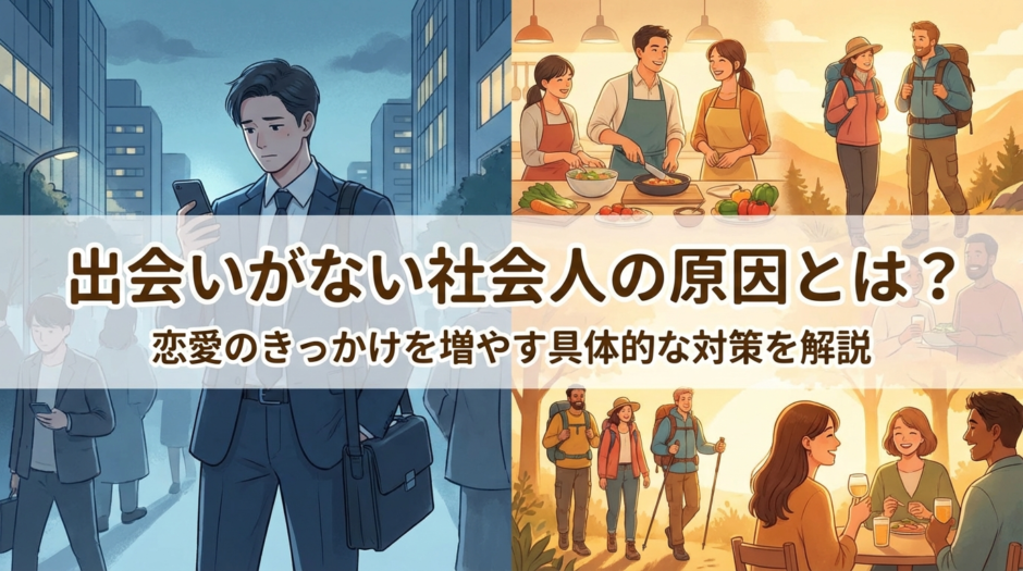 出会いがない社会人の原因とは？恋愛のきっかけを増やす具体的な対策を解説