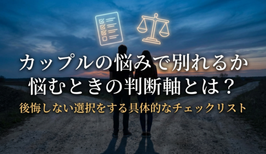 カップルの悩みで別れるか悩むときの判断軸とは？後悔しない選択をする具体的なチェックリスト