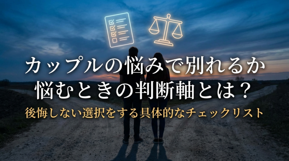 カップルの悩みで別れるか悩むときの判断軸とは？後悔しない選択をする具体的なチェックリスト