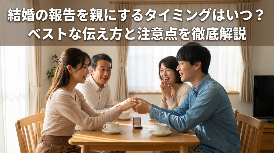 結婚の報告を親にするタイミングはいつ？ベストな伝え方と注意点を徹底解説