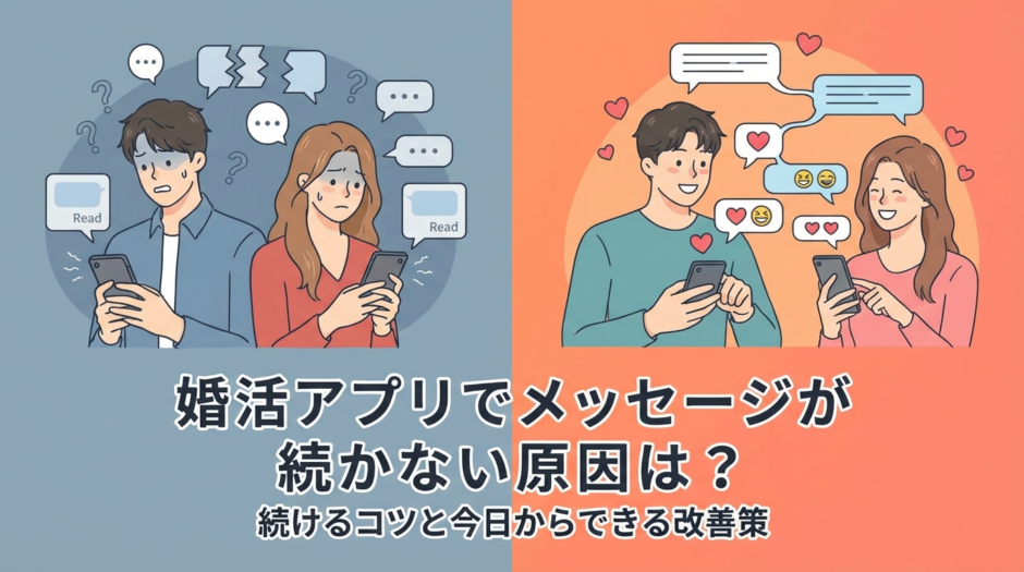 婚活アプリでメッセージが続かない原因は？続けるコツと今日からできる改善策
