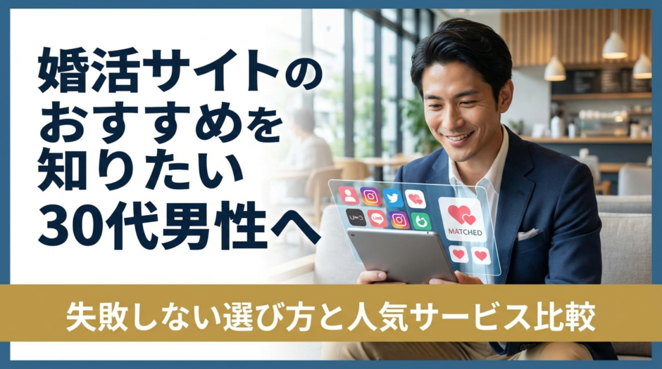 婚活サイトのおすすめを知りたい30代男性へ｜失敗しない選び方と人気サービス比較