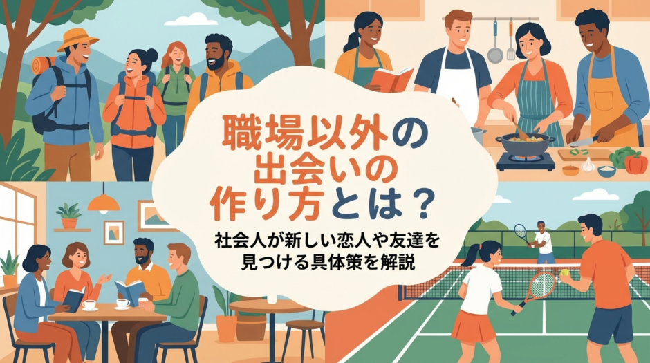 職場以外の出会いの作り方とは？社会人が新しい恋人や友達を見つける具体策を解説