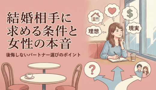 結婚相手に求める条件と女性の本音とは？後悔しないパートナー選びのポイントを解説