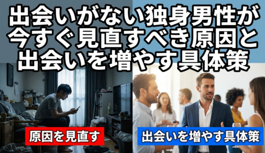 出会いがない独身男性が今すぐ見直すべき原因と出会いを増やす具体策