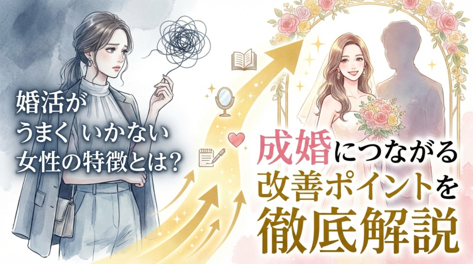 婚活がうまくいかない女性の特徴とは？成婚につながる改善ポイントを徹底解説