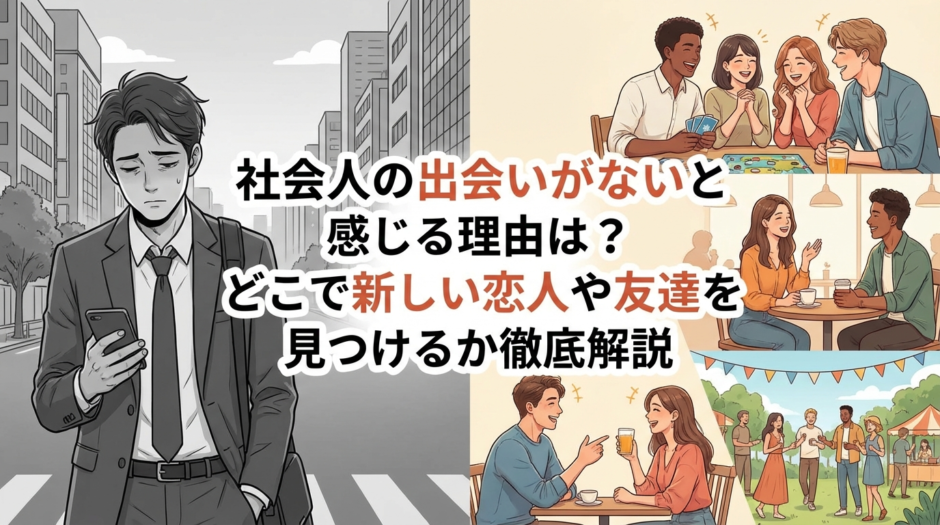 社会人の出会いがないと感じる理由は？どこで新しい恋人や友達を見つけるか徹底解説