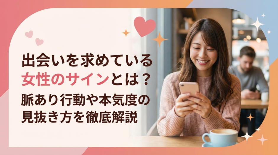 出会いを求めている女性のサインとは？脈あり行動や本気度の見抜き方を徹底解説