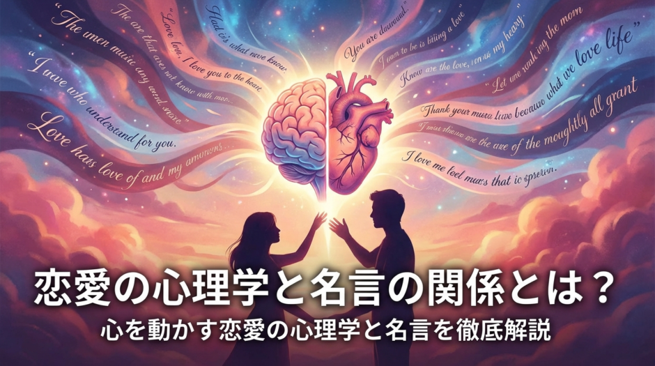 恋愛の心理学と名言の関係とは？心を動かす恋愛の心理学と名言を徹底解説