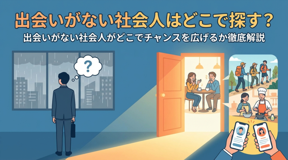 出会いがない社会人はどこで探す？出会いがない社会人がどこでチャンスを広げるか徹底解説